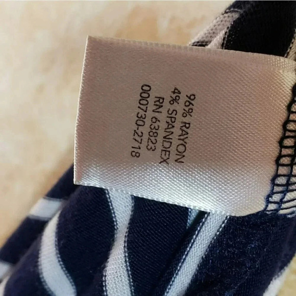 CJ Banks 3X Blue/white striped open shoulders top - Picture 5 of 5